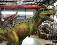 Model Dinosaurus Animatronik 6m Carnotaurus Realistis Mirip Asli untuk Dekorasi Taman Trampolin dan Pusat Perbelanjaan
