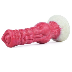 Monster Animal Thick Fantasy Alien Dog Silicone Anal Plug with Suction Cup Soft G-Spot <b>Dildo</b> for Women and Men - Product Image 6