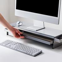 Support d'écran robuste en acier avec plateau épais et tiroir, ensemble modulaire magnétique, organisateur de rangement de bureau pour table et bureau
