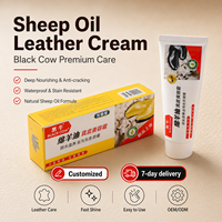 Hei Niu - Cera para Zapatos de Cuero con Aceite de Oveja Black Bull, 70g, Fácil de Limpiar, en Caja
