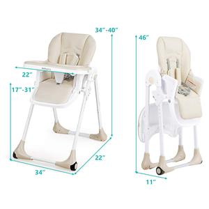 Chaise haute électrique 2-en-1 Kidilo pour bébé avec balançoire musicale, pliable et portable pour la salle à manger, le parc et l'hôtel - Product Image 2