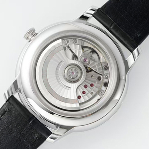 Nuevo Reloj de Pulsera Mecánico Automático de Moda con Esfera Blanca Moderna, Reserva de Energía, Segundero Pequeño, Correa de Cuero Negra y Acero - Product Image 3