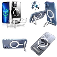 Aksesoris Ponsel Casing Penyangga Ponsel untuk iPhone 17 Pro Max Air 16 15 14 Plus 13 12 11 Casing Berdiri Penutup Magnetik dengan Penyangga