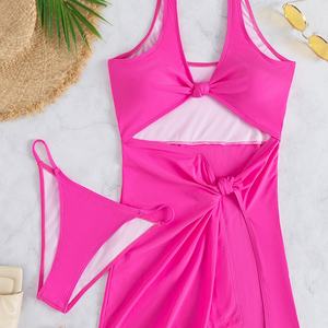 Conjunto de Bikini de Tres Piezas para Mujer, Traje de Baño de Cintura Alta, Marca Outpace de Guangzhou - Product Image 3
