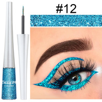 Eyeliner liquide à paillettes 16 couleurs Cosmétiques de maquillage naturels faciles à appliquer et à séchage rapide