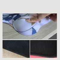 Alas Mouse Gaming Ergonomis PU Silikon Anti-Selip dengan Bantalan Pergelangan Tangan Ramah Lingkungan Bulat Ukuran Kustom Sublimasi Stok Merek Kustom