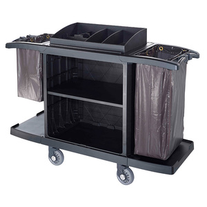 Chariot en plastique de nettoyage, chariot de ménage, chariot de service d'hôtel - Product Image 1