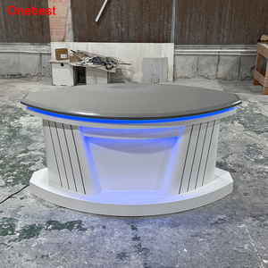 Console de réception moderne pour studio de télévision en Corian haut de gamme avec éclairage LED - Product Image 5