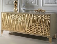 Buffet de style moderne en bois doré, style villa italienne, luxe léger, haut de gamme, pour restaurant