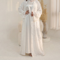 Abaya élégante pour l'Eid Ramadan 2026, robe d'été modeste avec fleurs 3D, embellissements floraux, abaya pour femmes musulmanes avec hijab