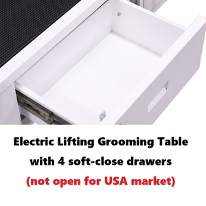 Table de toilettage pour chien électrique avec 4 tiroirs à fermeture douce, facile à utiliser, design simple, cadre en métal pour utilisation en <span class=keywords><strong>salon</strong></span>, sans roues - Product Image 4