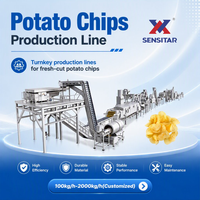 1500kg/uur Turnkey productielijn voor aardappelchipsfabriek, aardappelchips productiefabriek, machine voor het maken van snackchips, verwerking van chips