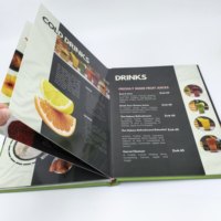 Menu alimentaire personnalisé imprimé sur papier recyclé, couverture rigide, liste des boissons, livre