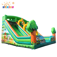 WINSUN Toboggan gonflable commercial à double voie de 26 pieds de haut pour enfants Toboggan animal de la jungle gonflable