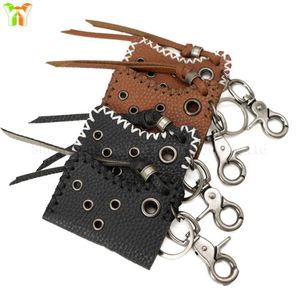Retro Design Pu Leather Keychain Hand-Stitched Holder Compact Portable Pouch <b>Lighter</b> Case - Product Image 6