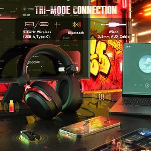 Auriculares Inalámbricos para Juegos Attack Shark L30 PRO RGB, Tri-Modo, Marco de Aluminio, con Micrófono con Cancelación de Ruido IA - Product Image 1