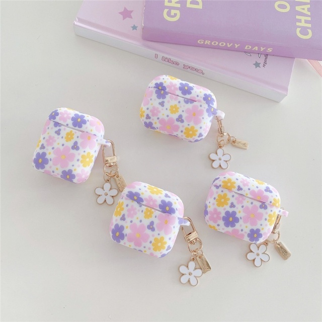 New Fashion Spring Summer Silicone Flower Printed Earphone case for AirPods Pro 3 4 2  1/2  Pro 2nd 3rd