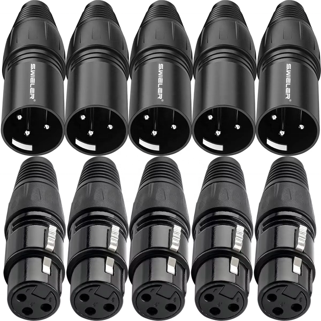 High Quality 3 Pin OFC Male Female XLR Plugs DMX Microphone Audio Socket High Conductivity Ultra-Low Noise XLR Connectors