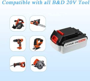 Pour <span class=keywords><strong>Black</strong></span> <span class=keywords><strong>et</strong></span> Deckers LBXR20 18V 20V 6.0Ah batterie lithium-ion perceuses sans fil <span class=keywords><strong>outils</strong></span> électriques LB20 LBX20 - Product Image 5