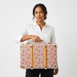 Floral Printed Paperboard <b>Suitcase</b> With Handle Rigid Gift Box Four-Color Printing Craft <b>Storage</b> Case - Product Image 4