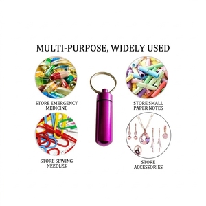 Porte-pilules en aluminium avec logo personnalisé, 7 couleurs, porte-clés, étui à pilules en métal, cadeau promotionnel en gros - Product Image 6