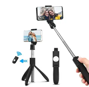 K06 4 in 1 Anti Slip 720 Degree Rotatable Bendable Selfie Stick for Group Photo