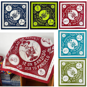 Pañuelos de Cabeza con Diseño de Calavera de 22 x 22 Pulgadas para Hombre, 100% Algodón, Pañuelo <span class=keywords><strong>Pirata</strong></span> con Esqueleto, Pañuelo Deportivo para la Cara, Bandanas para Hombre - Product Image 1