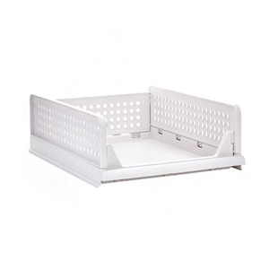 GLOVAL HOME Plastic Foldable Clothes Storage box plastic stackable storage basket collapsible stackable drawer storage box