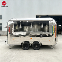 Remorque alimentaire en acier inoxydable de norme européenne Cogsun, cuisine mobile entièrement équipée, camion de restauration pour la vente de rue