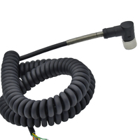 Gaine PVC personnalisable M12 2/3/4/5/12/17Pin Cordons bouclés de contrôle de l'alimentation Support de câble en spirale pour connecteurs de tête d'aviation de voiture