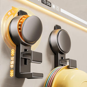 Crochet à ventouse mural sans perçage, rond poli, pour salle de bain, cuisine, toilettes, douche, chambre, balcon, support de rangement Y515 - Product Image 3