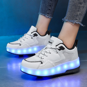 Chaussures à roulettes lumineuses en mesh pour enfants, taille 30-40, avec lumières LED pour jeux en extérieur - Product Image 2