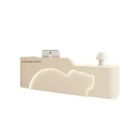 Ensemble complet de comptoirs de réception en MDF style crème pour usage commercial dans les boutiques, les magasins de vêtements, les salons de beauté, les studios de yoga