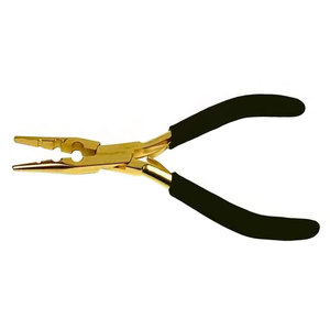 Durable Stainless Steel Tape Sealing Pliers Tool Non Slip Grip Gold Color Finish Tool Professional Hair <b>Extension</b> & <b>Beading</b> Tool - Product Image 1
