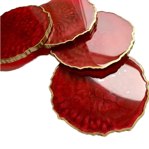 Sous-verres classiques en résine écologique et tapis de tasse sèche/ornement de tampons pour la décoration de maison et de fête de mariage - Product Image 1