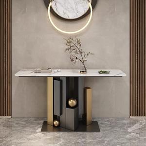 Tavolo d'<span class=keywords><strong>ingresso</strong></span> di lusso con struttura in metallo <span class=keywords><strong>controsoffitto</strong></span> in marmo consolle creativo tavolo da pranzo camera da letto mobili - Product Image 1