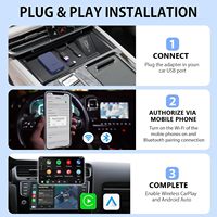 Venta caliente 2 en 1 inalámbrico 4,0 Android Auto Dongle nuevo portátil Carplay A Adaptador de sistema Android con cable Carplay opción