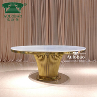Décorations d'événements de mariage, table ronde moderne en acier inoxydable blanc pour mobilier d'hôtel, utilisation en extérieur