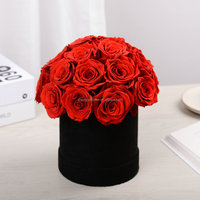 Boîte cadeau personnalisée de fleurs rondes en papier de roses conservées de qualité A
