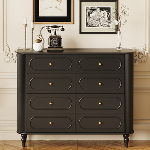 Meuble de <span class=keywords><strong>chambre</strong></span> à <span class=keywords><strong>coucher</strong></span> principale <span class=keywords><strong>Console</strong></span> française Tallboy Meuble d'armoire en bois blanc Commode profonde pour vêtements - Product Image 1