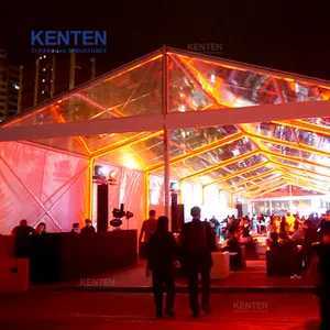 350 400人大型派对帐篷设计透明跨度婚礼活动派对商业帐篷出租