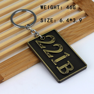 Llavero Conmemorativo de Bronce Antiguo del Apartamento Sherlock 221B, Regalo Conmemorativo de Aleación de Zinc Antigua - Product Image 4