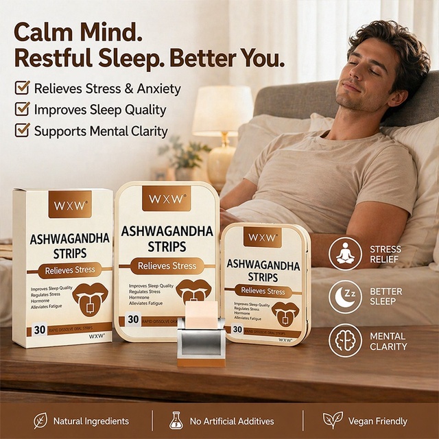 Boost Overall Wellness Daily Wellness Supplement Ashwagandha Oral Strips Sleep Support Stress Relief Natural Oral Thin Films