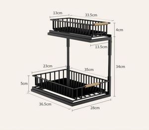 Solid Wood Kitchen Spice Rack Organizer Shelf Modern Storage Basket B2B Wholesale - Product Image 1