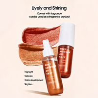 Spray illuminateur liquide scintillant or 4 couleurs OEM, spray fixateur de maquillage, huile scintillante pour le corps, spray scintillant pour hommes et femmes