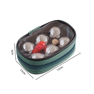 Boules de pétanque miniatures françaises ZQURE 32,5 mm avec sac de protection transparent pour jeux en intérieur et en extérieur - Product Image 3