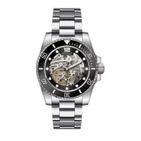 Montre mécanique de luxe pour hommes mouvement automatique personnalisé verre saphir noir cadre de date de plongée pointeur de conception en acier inoxydable bas