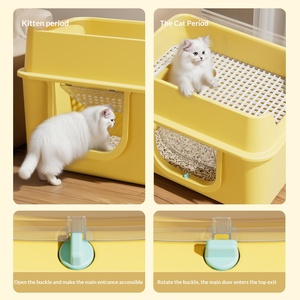 กระบะทรายแมวขนาดใหญ่พิเศษ ปิดมิดชิด พร้อมระบบดับกลิ่น ป้องกันการกระเด็น แบบสองชั้น สำหรับแมวเมนคูน - Product Image 5