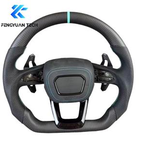 Volante Deportivo de Fibra de Carbono Forjado con Revestimiento de Cuero y Calefacción para <span class=keywords><strong>Audi</strong></span> <span class=keywords><strong>A3</strong></span>/A4/A5/A6/A7/A8/Q5/Q7/TT/RS3 RS4 RS6 R8 Sin <span class=keywords><strong>Airbag</strong></span> - Product Image 1