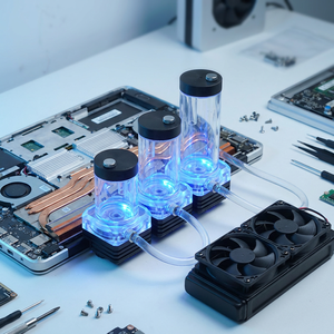 Modulo di Raffreddamento Liquido Esterno ad Alta Efficienza OCOCOO con Filettatura G1/4 <span class=keywords><strong>per</strong></span> <span class=keywords><strong>Dissipatore</strong></span> di Calore <span class=keywords><strong>per</strong></span> Overclocking di Laptop di Fascia Alta - Product Image 1